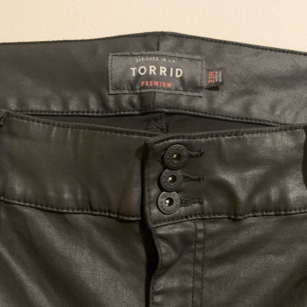 Black Faux Leather Skinny Jeans